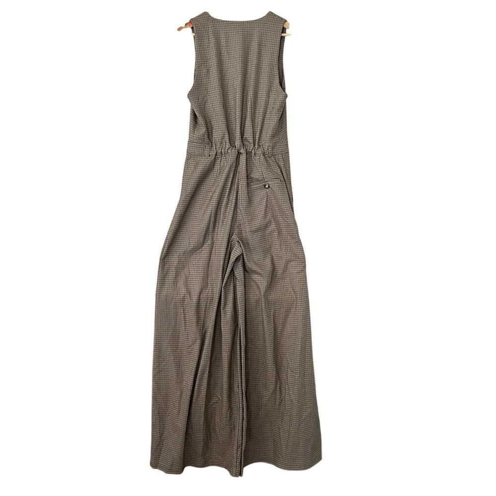 Maeve Athropologie Vest Gingham Avery Wide Leg Pleated Jumpsuit Size 6 Tall - Picture 4 of 10